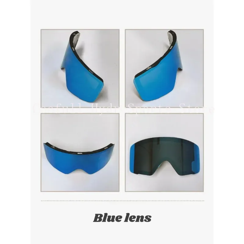Heated Magnetic Lens, Snowboard Glasses, Double Layers, UV400, Anti-Fog and Anti-Ultraviolet, Skiing Eyewear Lenses