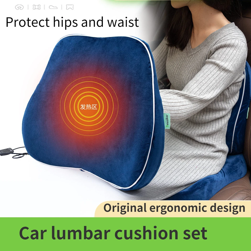 Chair Cushion New Winter Heating Waist Rest Memory Cotton Pillow Office Seat Back Support Hot Compress Cushion All-season