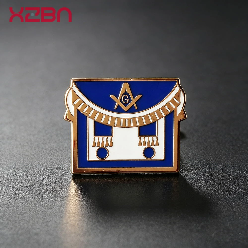 Masonic Apron Lapel Pins Freemason Badge Mason Freemason Copper Material Locomotive Rider Brooch Idea Exquisite Souvenir