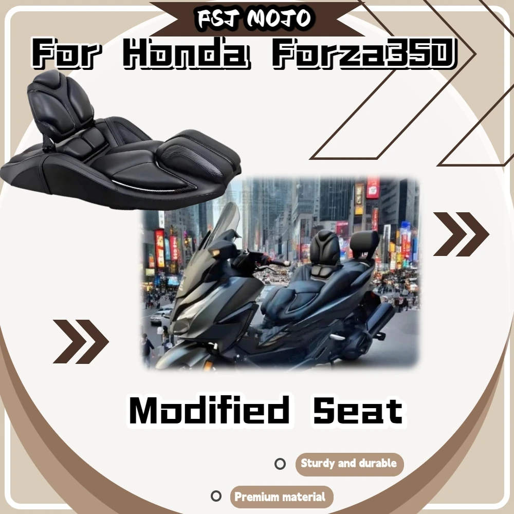 For Honda Forza350 Luxury Replacement Seat Assembly Soft Cushioned Waterproof Breathable Adjustable Back Support Mod Accessories