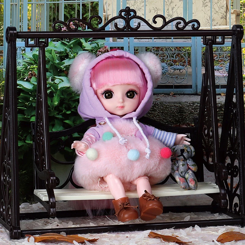 

High Quality Mini Princess 1/12 Bjd Doll 16cm 13 Joints Cute Rabbit Deer Animal Plush Clothes Dress Up Toys for Girls Kids Gift