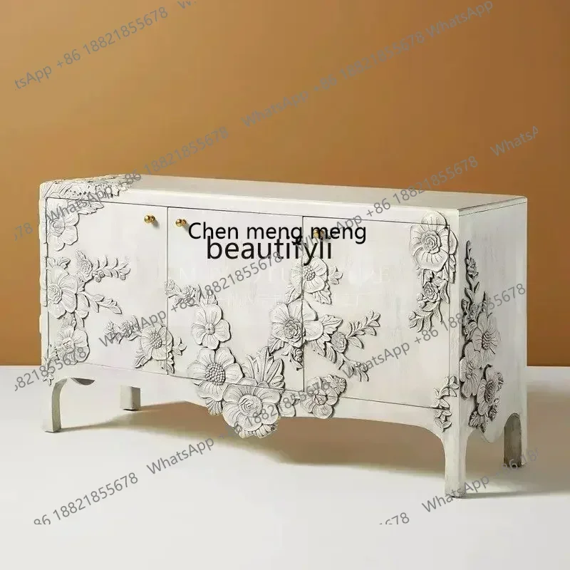 

32Французский шкаф на крыльце из цельного дерева, гостиная в американском ретро-стиле, трехдверный обеденный боковой шкаф, старый декоративный шкаф в фойе