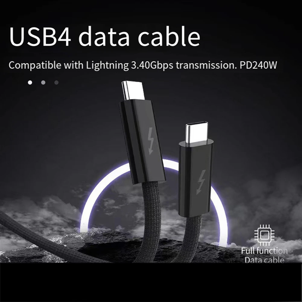 T05C-PD240W Type C Fast Charging Cable Thunderbolt 4 Data Cable 40Gbps Transmission,8K60Hz HD Projection Ccreen USB Cable 2M