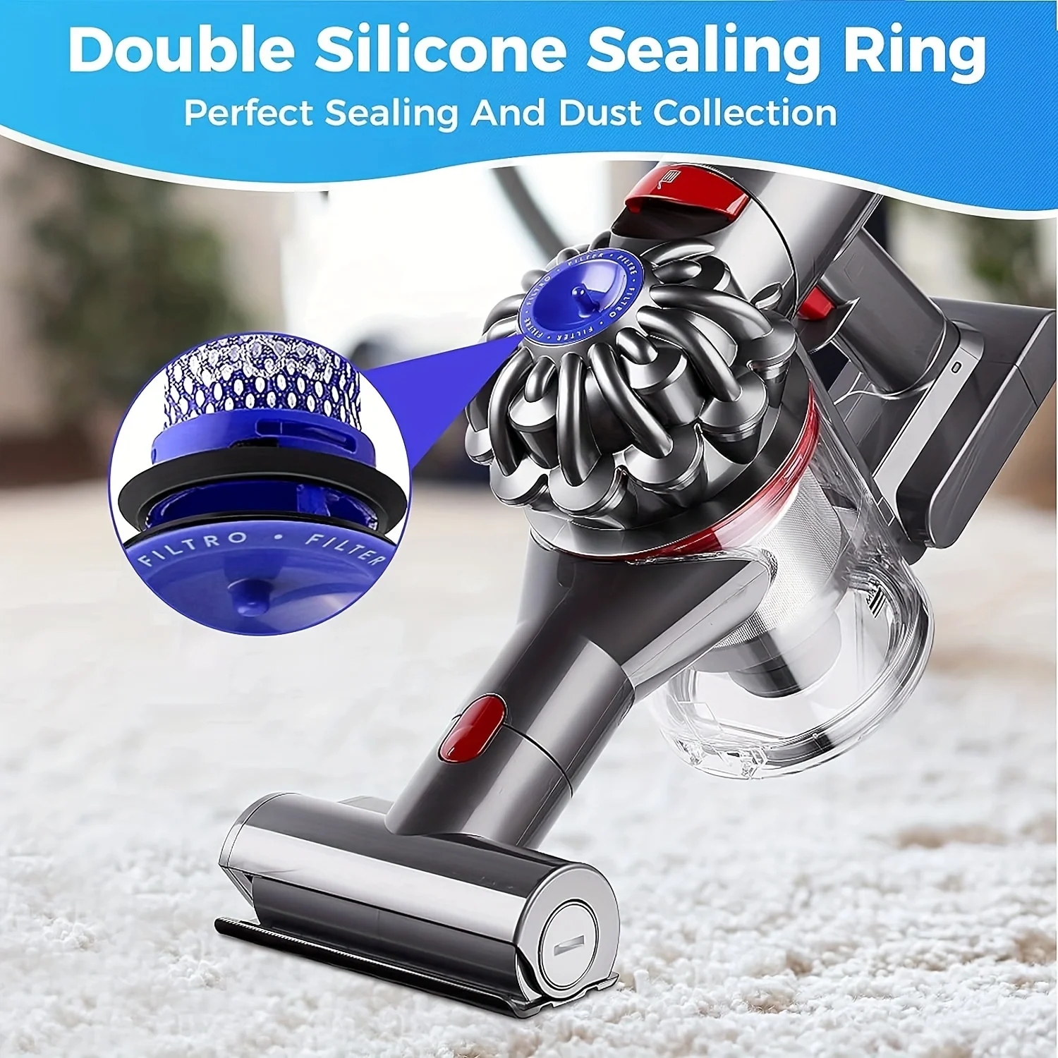 5 عبوات من فلاتر المكنسة اللاسلكية Animal V6/V7/V8 & Dc58/59 - متوافقة مع الجزء #   965661-01، يعزز الشفط للتنظيف الإجمالي