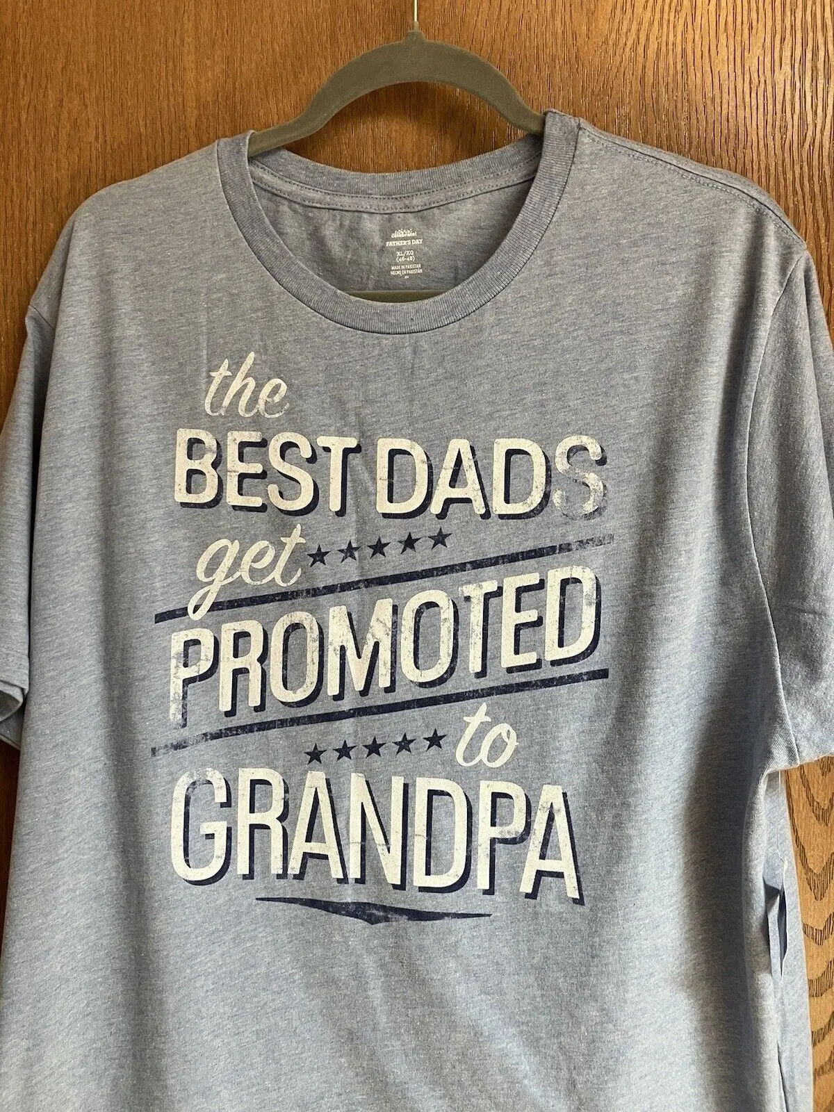 The Best Dads Get Promoted To Grandpa Light Blue T Shirt Size XL X G