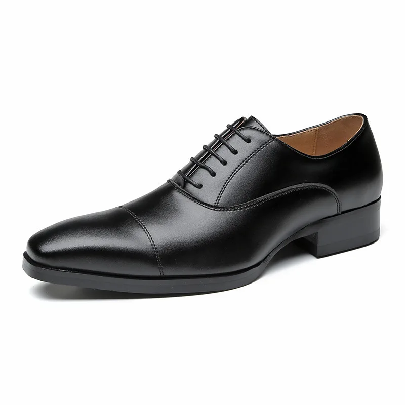 Chaussures plates en cuir britannique pour hommes, chaussures bateau formelles, chaussures derby pour messieurs, travail de bureau, robe d'affaires mixte, nouveau, 2024