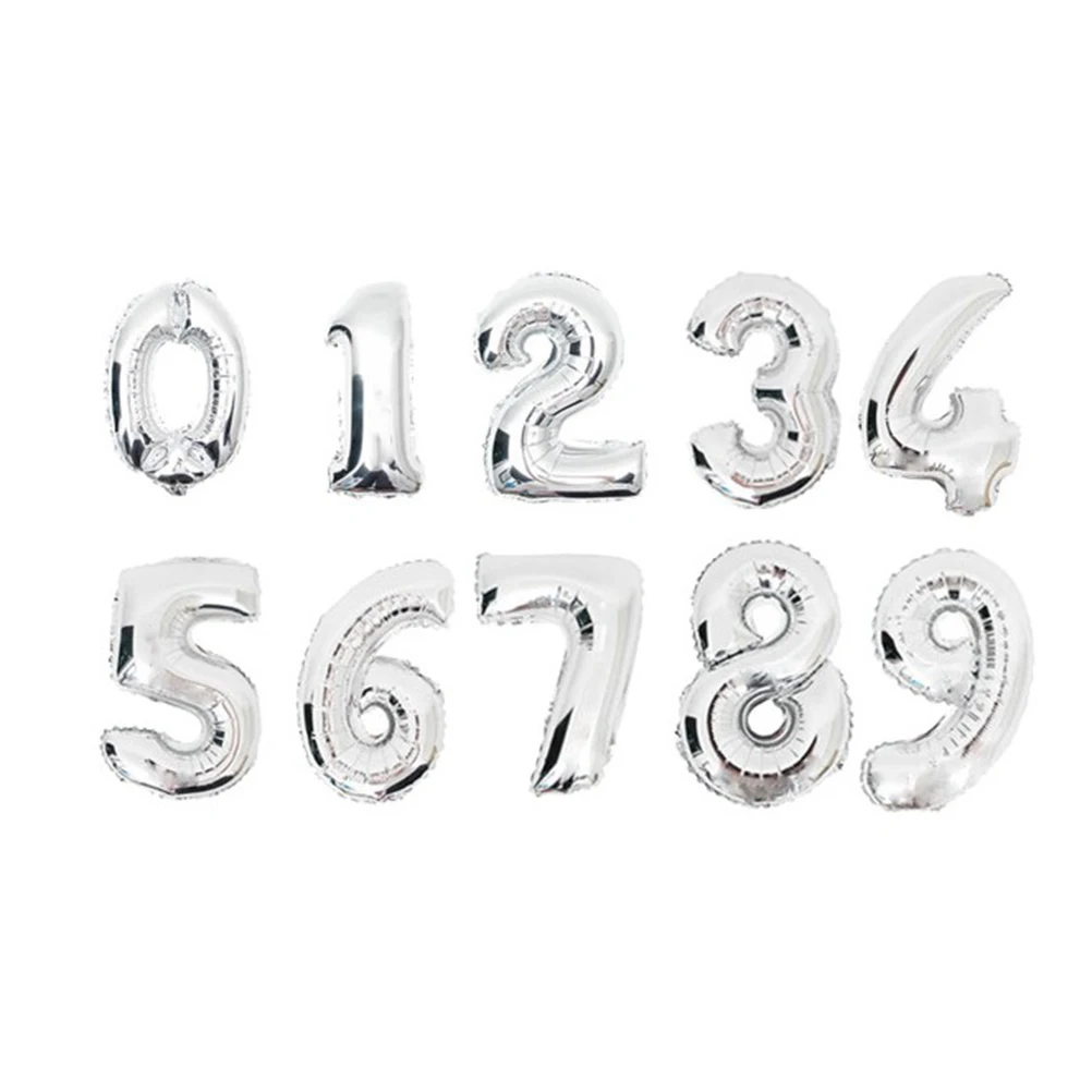 

10Pcs 0-9 16 Inch Aluminum Foil Number Balloons Rose Gold Party Supplies Backdrop Decorations Festive Number Balloons