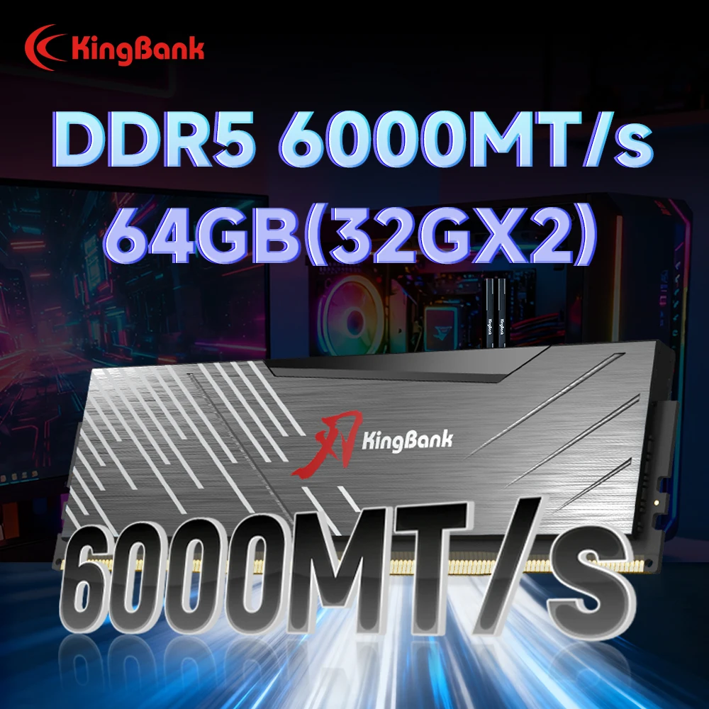 

KingBank SOARBLADE Ram DDR5 Memory 6000mhz Memoria DDR5 (32gbx2) 64gb UDIMM Desktop for Diy Gaming Computer