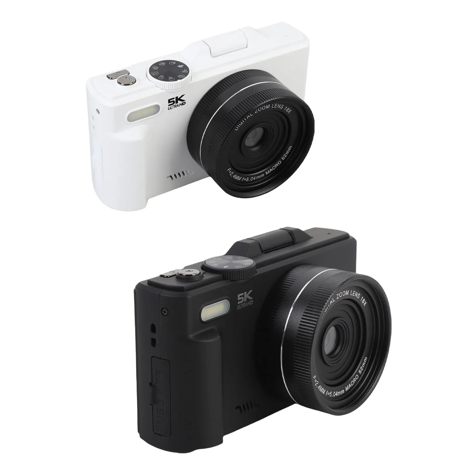 Câmera UHD de 75MP Compacta Tela de 3 Polegadas Câmera de Autofoco 18XAF de Alta Definição com Flash Portátil para Fotografia