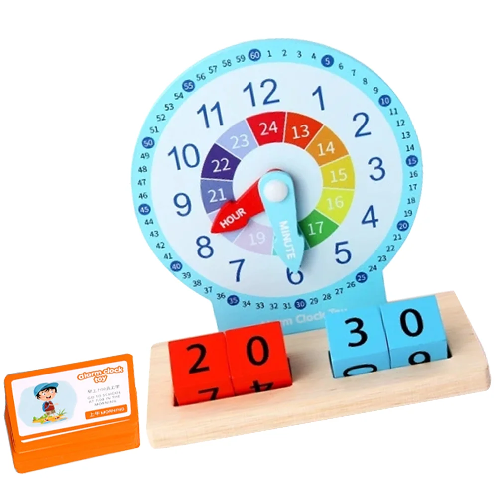 Clock Teaching Aids Toddler Toys Practical Time Cognition Wooden Children Educational Model Paper Learning Clocks Kids Funny