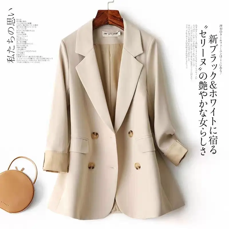 

Beige Suit Jacket for Women 2023 Spring New Korean Casual Fashion High-end Design Suit Jacket for Women Blazer Women