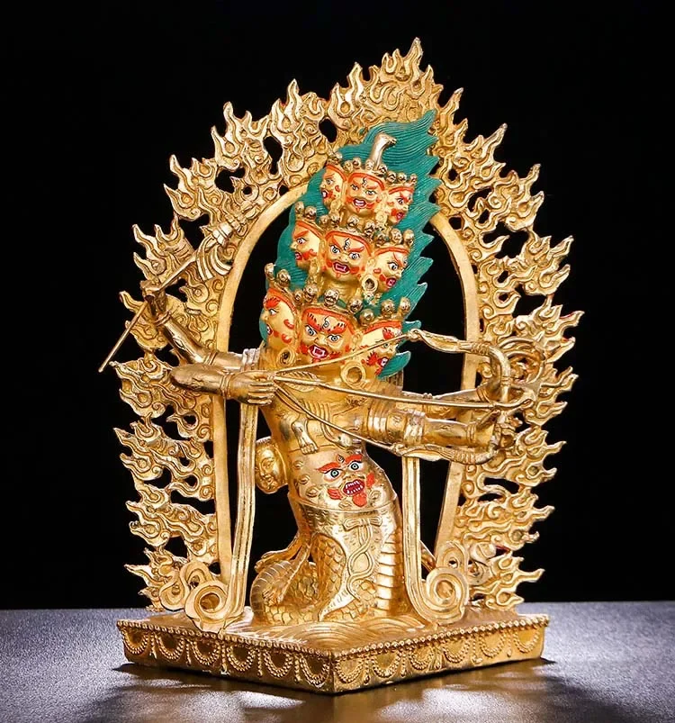 wholesale GOOD buddha statue # 32CM Large # Buddhism Thailand Nepal RAHULA Dharma God Buddha Gold-plated copper statue Talisman