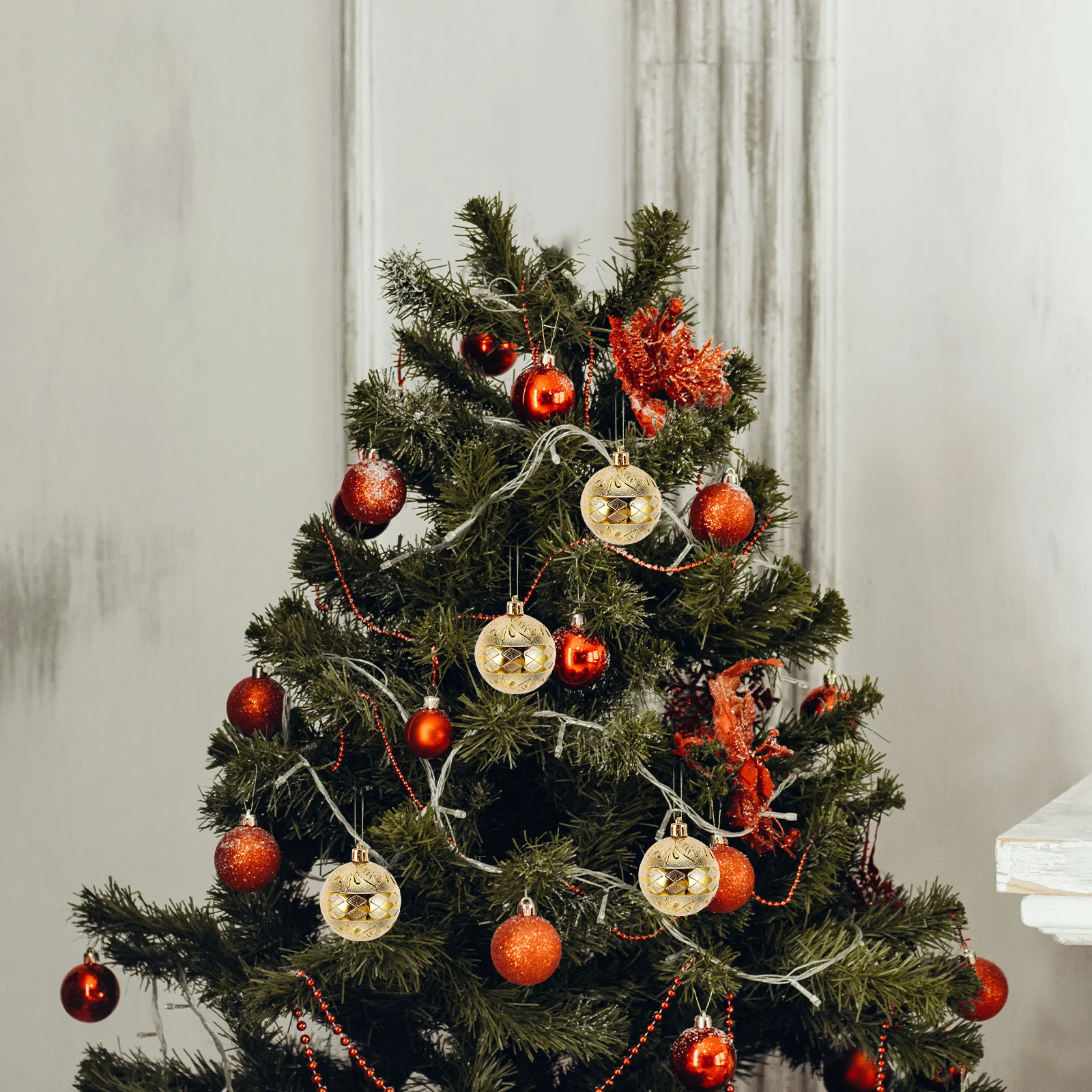 

6pcs Christmas Tree Hanging Ornaments Xmas Decorations Shatterproof Plastic Balls For Holiday Party Wedding Home Decor Xmas Tree