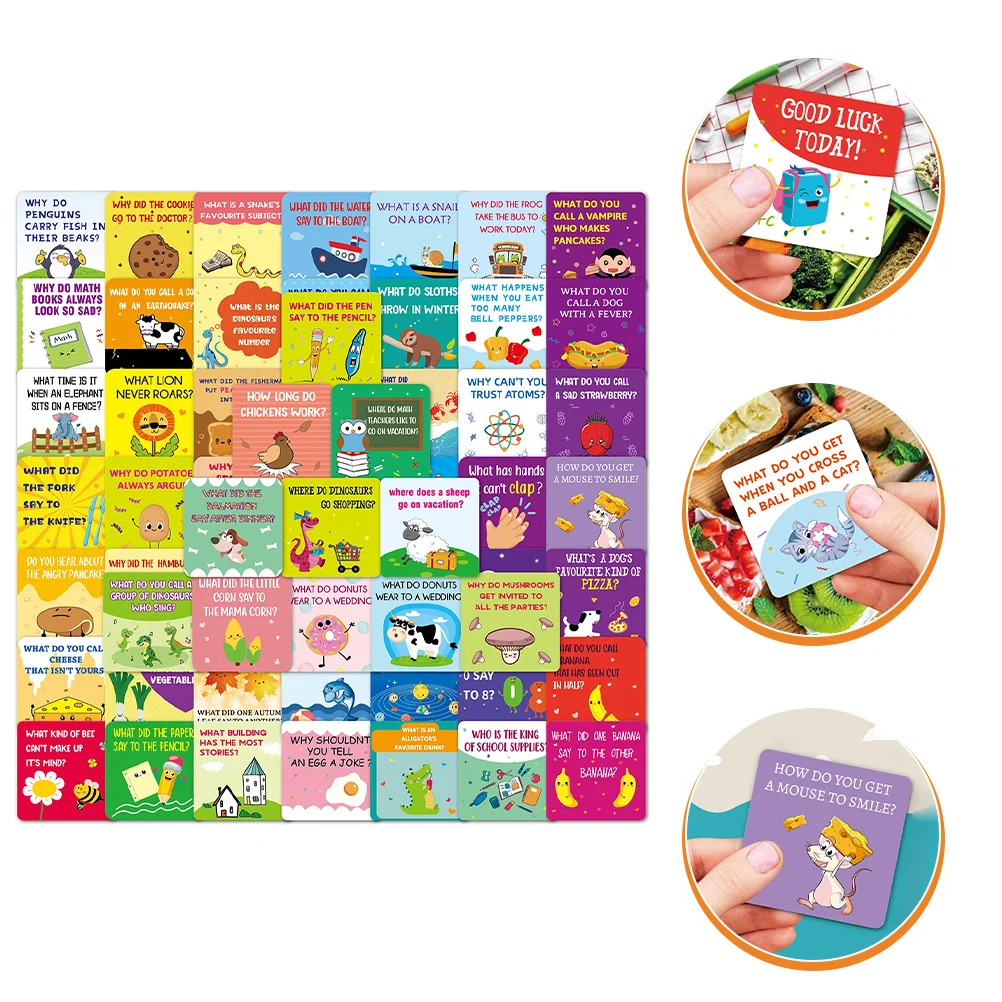 

60 Pcs Note Lunchbox Cards for Kids Notes Mini Joke Games Children Q&A Gaming Bags