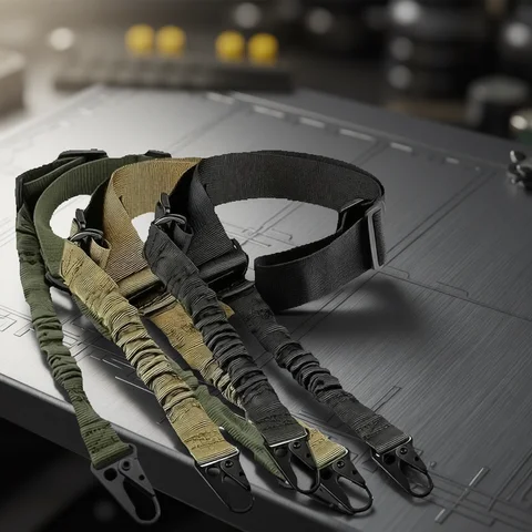 Tactical Gun Sling Two Points Rifle Sling Adjustable Length Multi-Mission Strap for AR AK Rifle Universal QD Sling Outdoor