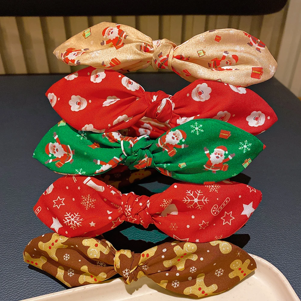 5 قطع من أربطة شعر عيد الميلاد للفتيات من عناصر نجمة سانتا كلوز مصممة لإكسسوارات الشعر مناسبة لهدايا عيد الميلاد والعام الجديد