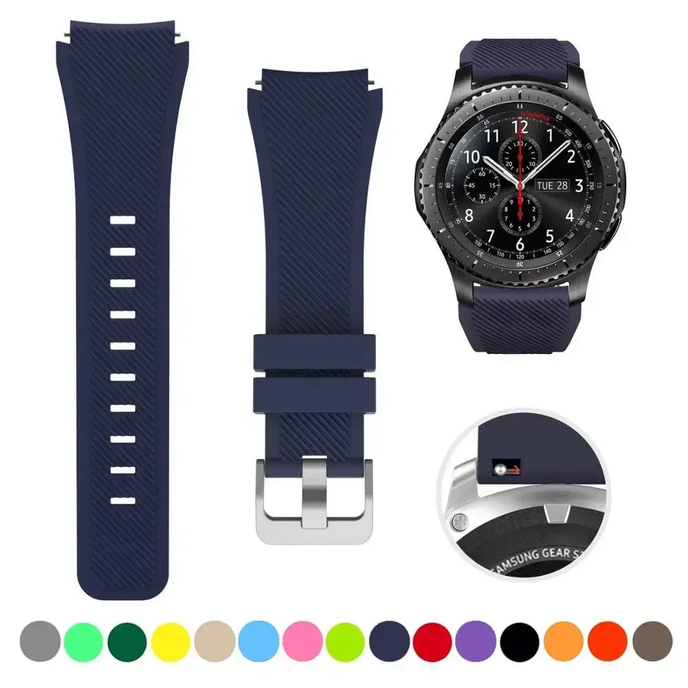 

20mm 22mm Band for Samsung Galaxy Watch 3 4 5 46mm 42mm Gear S3/ Sport Active 2 Silicone Bracelet Huawei GT 4 3 2/2e Strap