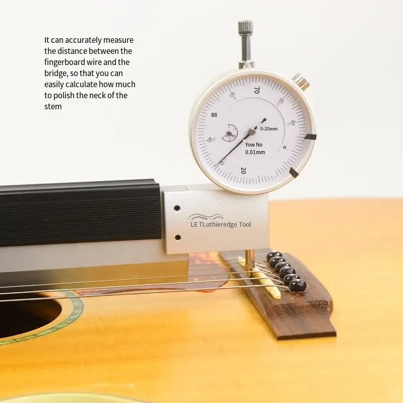 Guitar Neck Reset Angle Offset Measuring Meter Dial Indicator Folk Guitar String Distance Violin Repair Tool