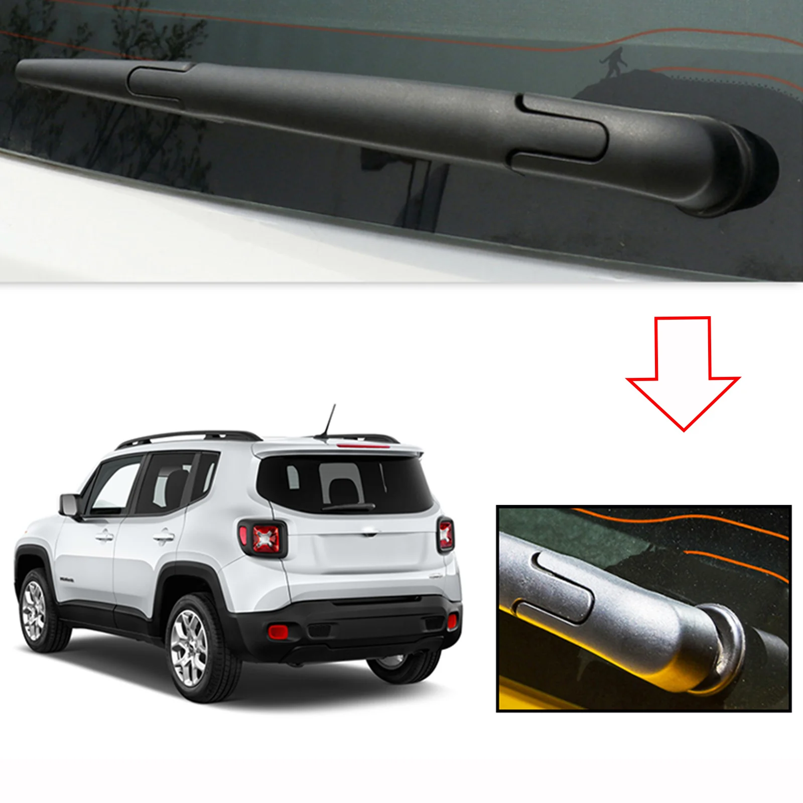 Cubierta del brazo del limpiaparabrisas trasero, tapa de tuerca de montaje para Jeep Renegade 2015 2016 2017 2018 2019 2020 2021 2022