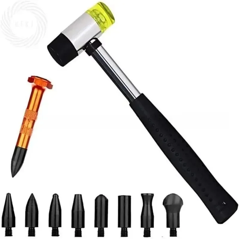 

Hot Sale Car Dent Removal Tools Rubber Hammer Tap Down Tools for Car Body Paintless Dent Repair Kit Hail Dent Removal Tools