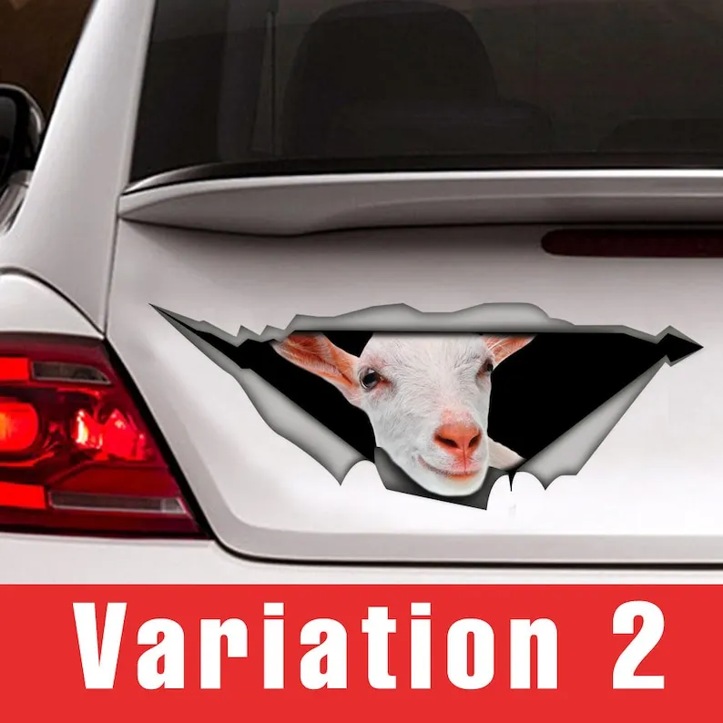 Saanen goat decal, car decal, farm decal, goat sticker, saanen sticker