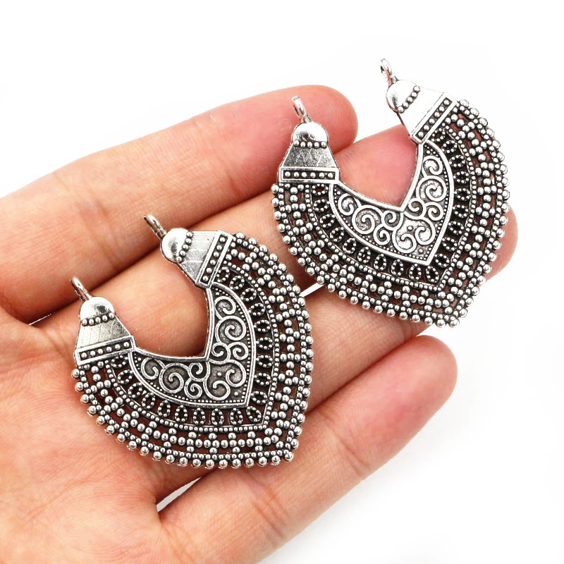 5pcs 39x37mm/43x38mm Antique Sliver Plated Flower Style Connector Handmade Charms Pendant:DIY for bracelet necklace