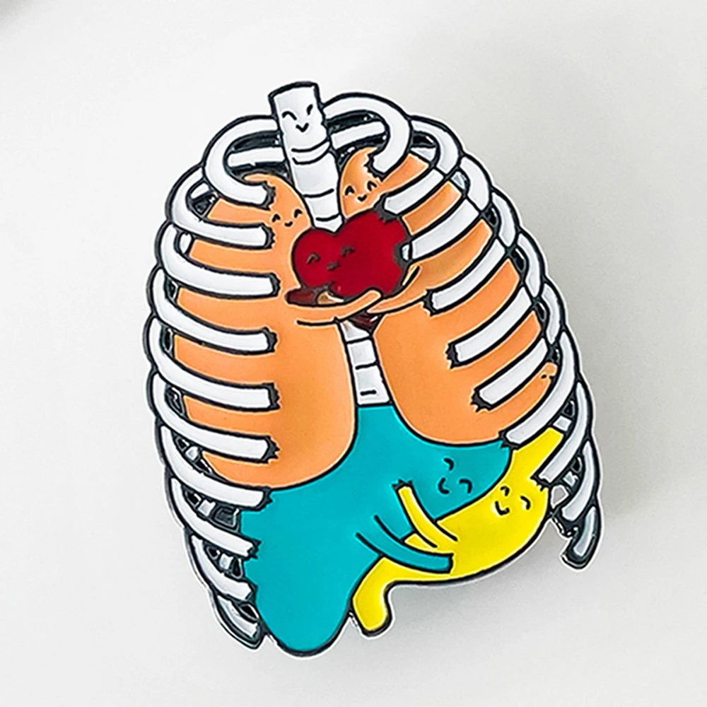 Catuni Digestive System Medicine Pin Enamel Brooch Anatomy Medical Lapel Badge Jewelry Accessories Gift for Doctor Nurse Medico