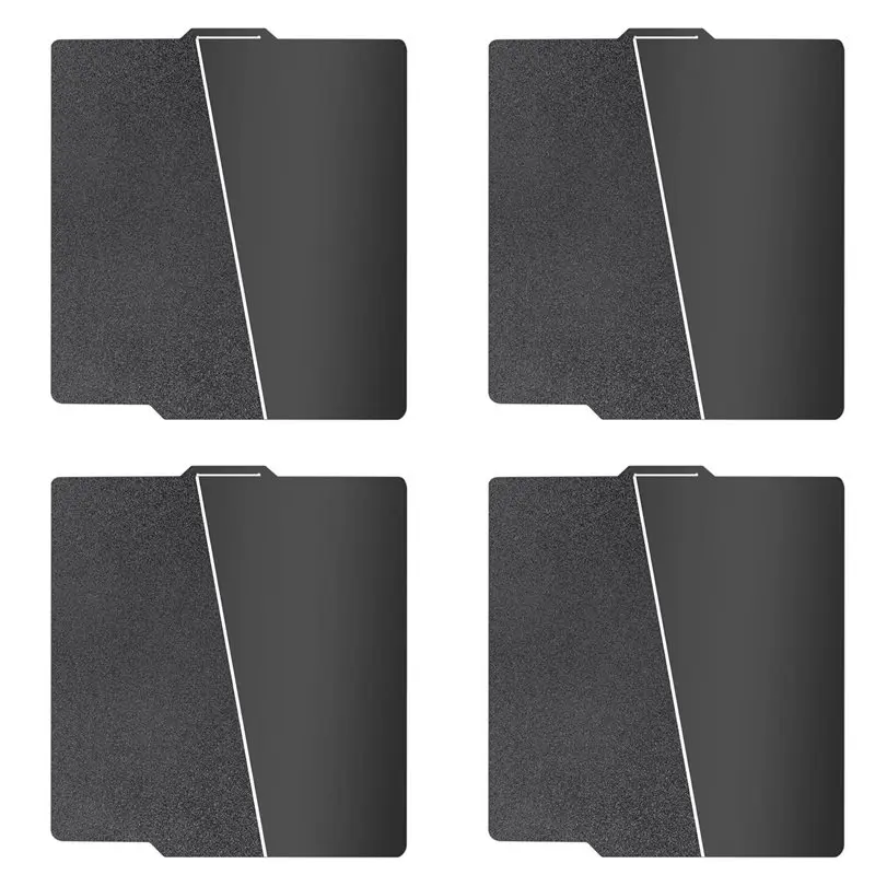 ABKW-4 Set 257X257mm Black PEI Double Sided Build Plate For Bambu-Lab A1/X1C/X1/X1E/P1P/P1S, Smooth PEI&Textured PEI Plate