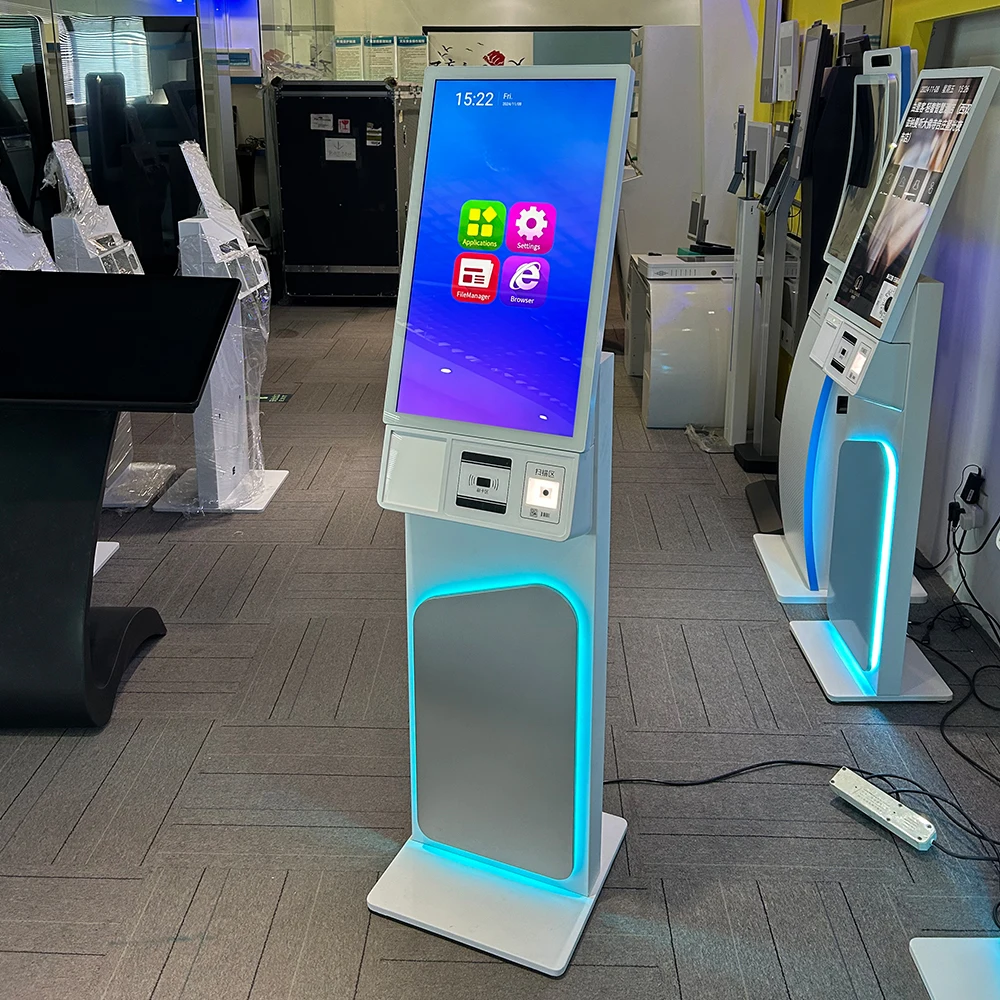 27 inch self service kiosk kiosk touch screen cash payment kiosk card payment terminals floor standing information self ordering