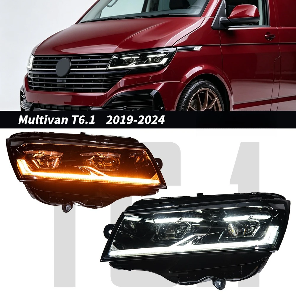 For 19-21 VW T6.1,LED Headlight Assembly, LED Lens, Daytime Running Lights, Turn Signals, Upgrade Kit