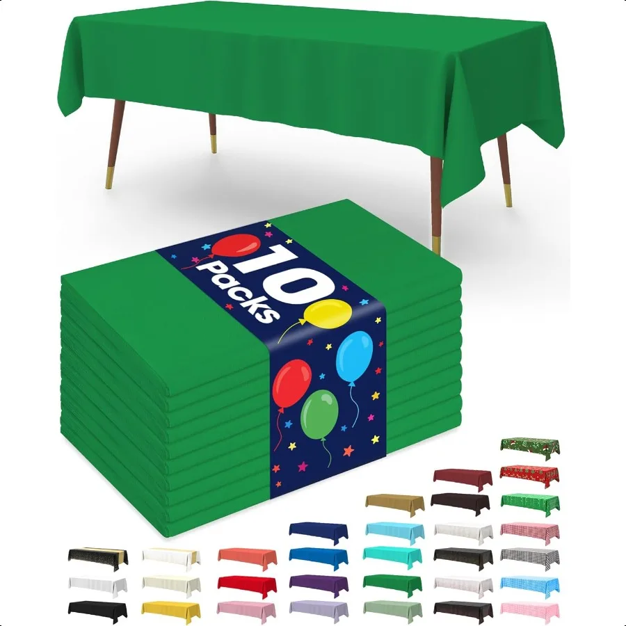 

Plastic Table Cloth 10 Pack 52 x 70 Inch Table Cloths St Patricks Day Christmas Decorations Tablecloths Rec Forest Plastic Cov