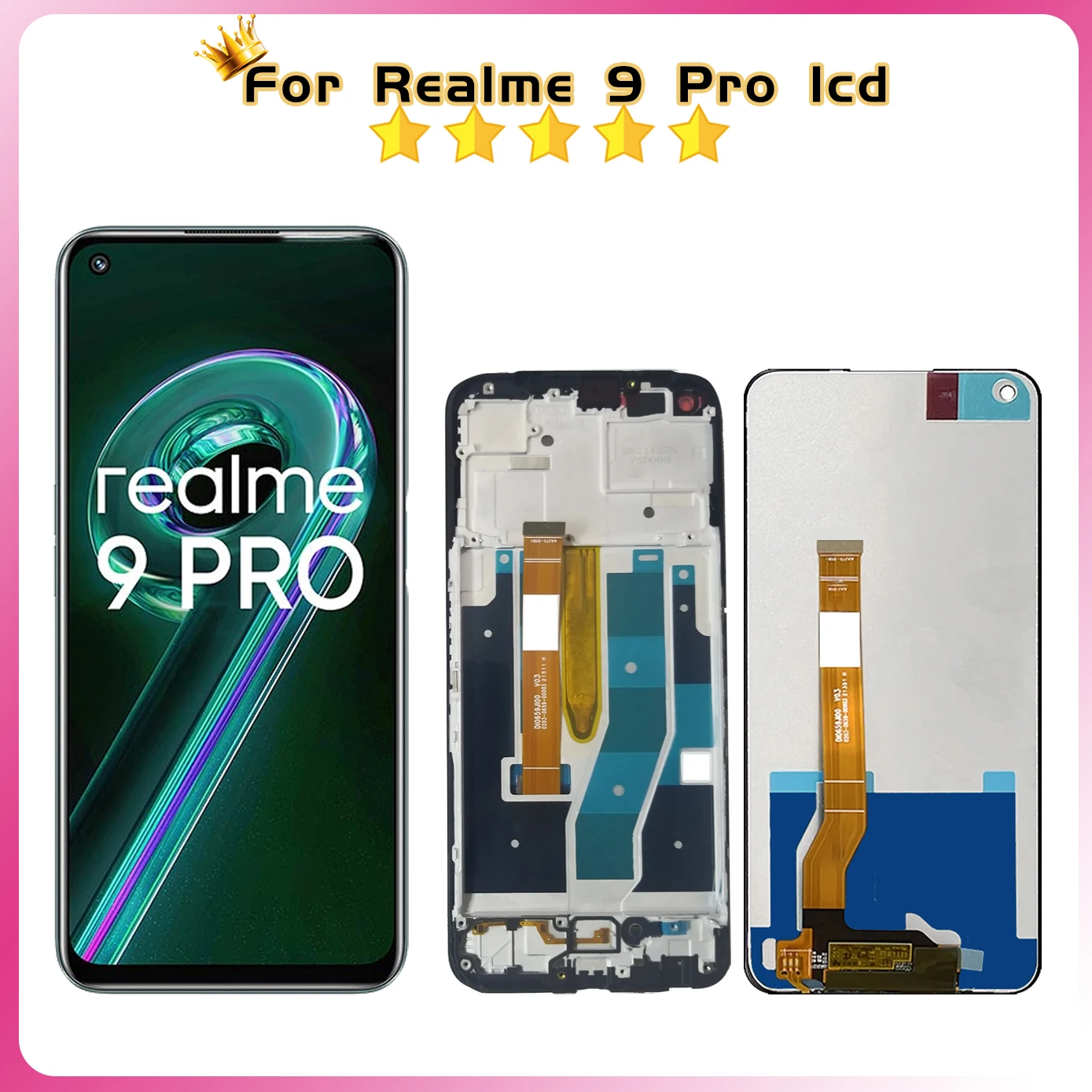 High quality Screen For Oppo Realme 9 Pro 9Pro LCD Display Screen Touch Panel Digitizer For Realme9 Pro RMX3471 RMX3472 LCD Fram