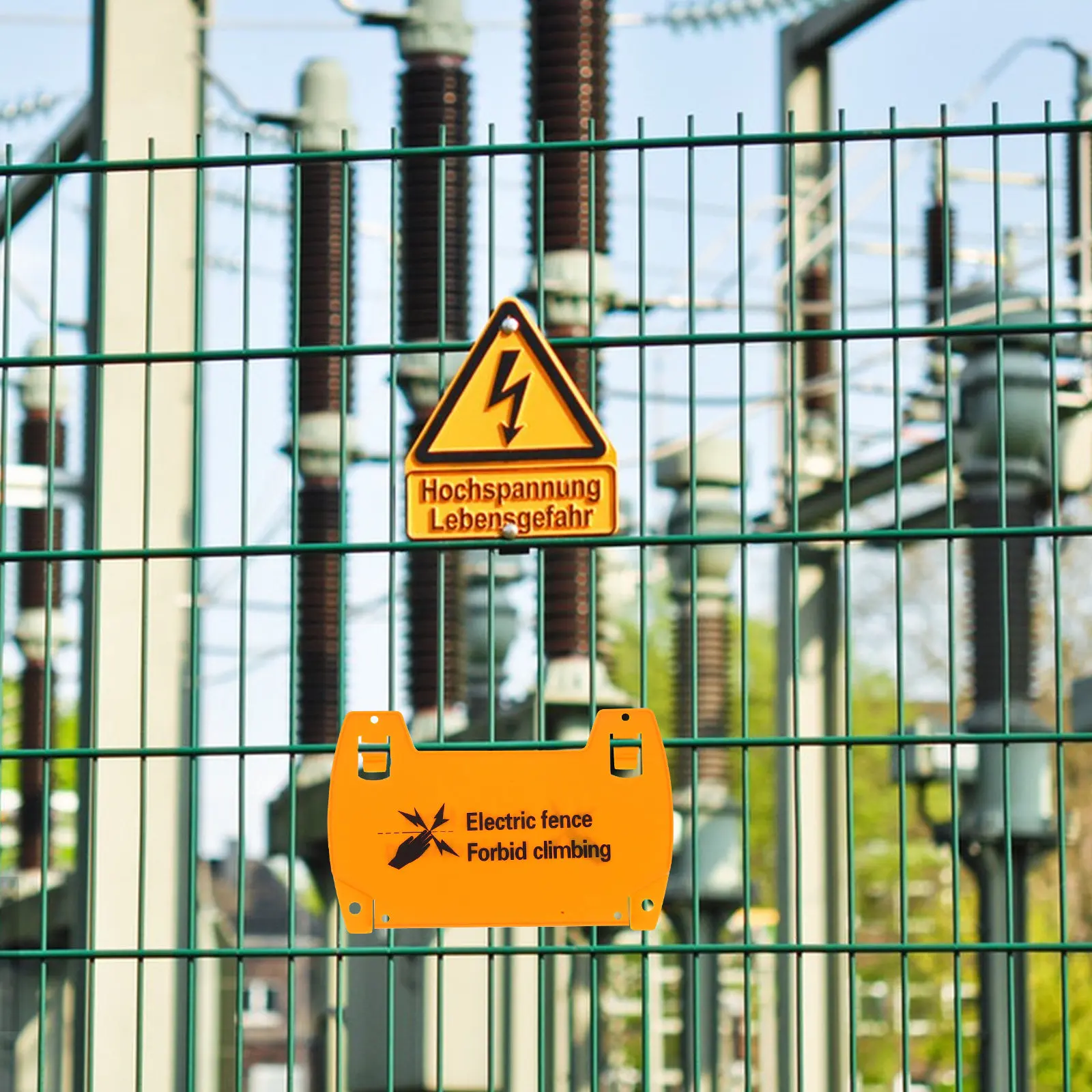 

6Pcs Electric Fence Sign Heavy Duty Weatherproof Plastic Caution Warning Sign Outdoor High Voltage Hazard Alert Home Yard Fence