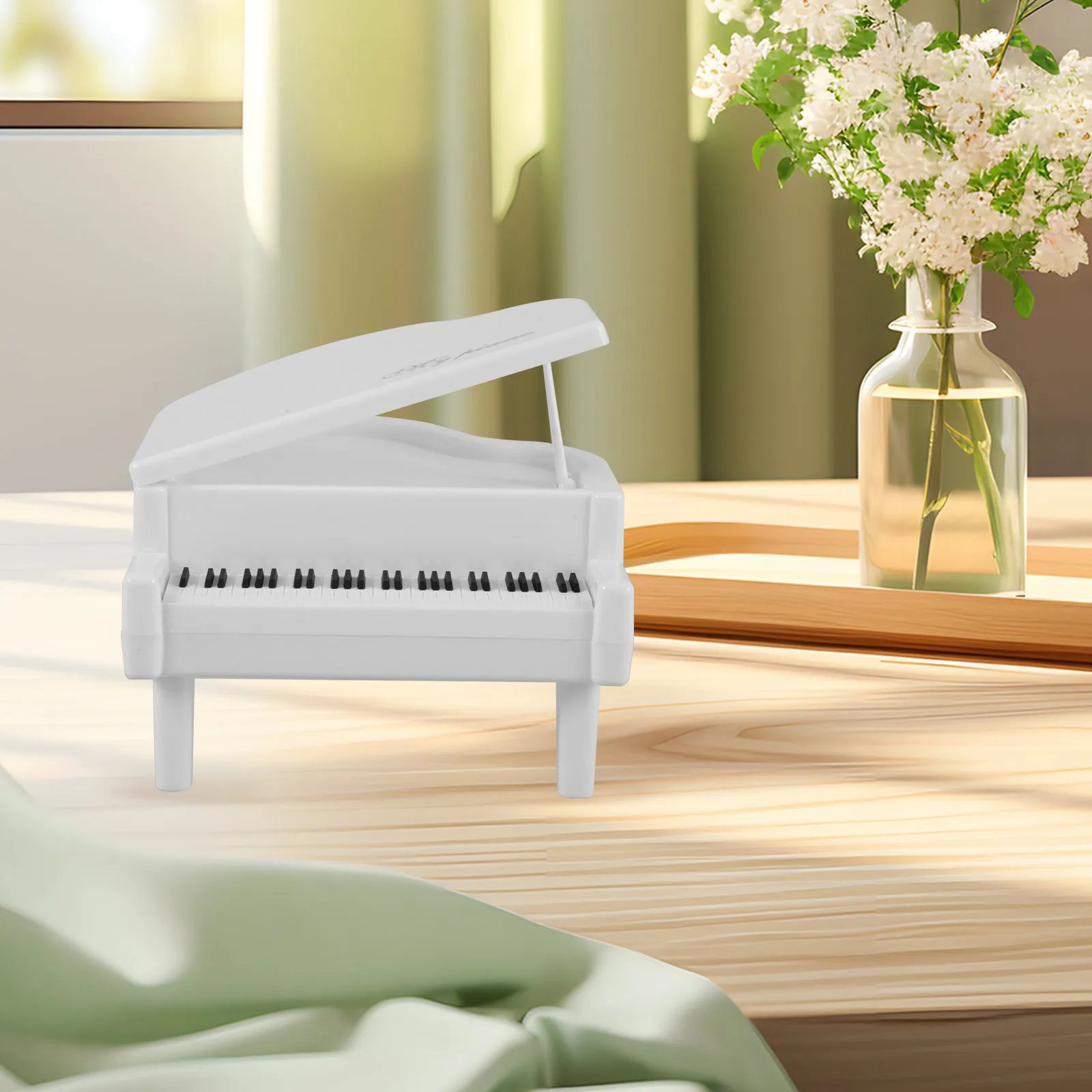 Charming Piano Themed Saving Box for Kids Extra Space Cash Bank Decorative Desk Piano Craft Teaching Money Management