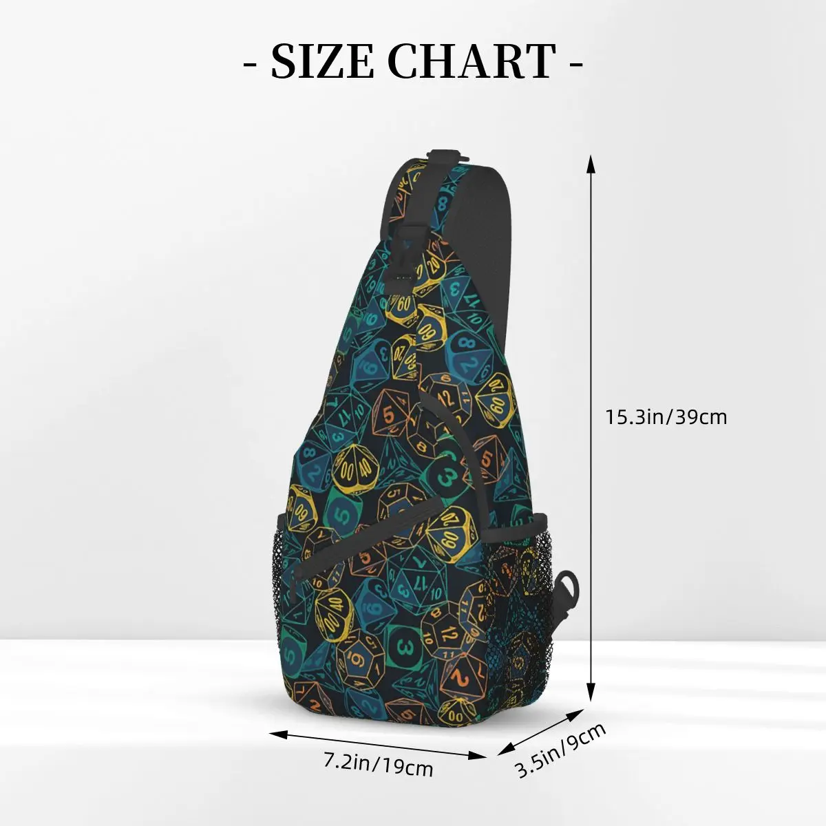 RPG Dice Teal Cluster Crossbody Chest Bags Pockets Travel Pack Messenger Sports Teens Shoulder Bag Unisex