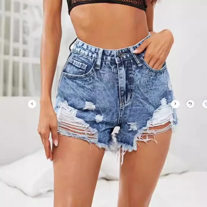 high waist ripped denim shorts women jean shorts feminino