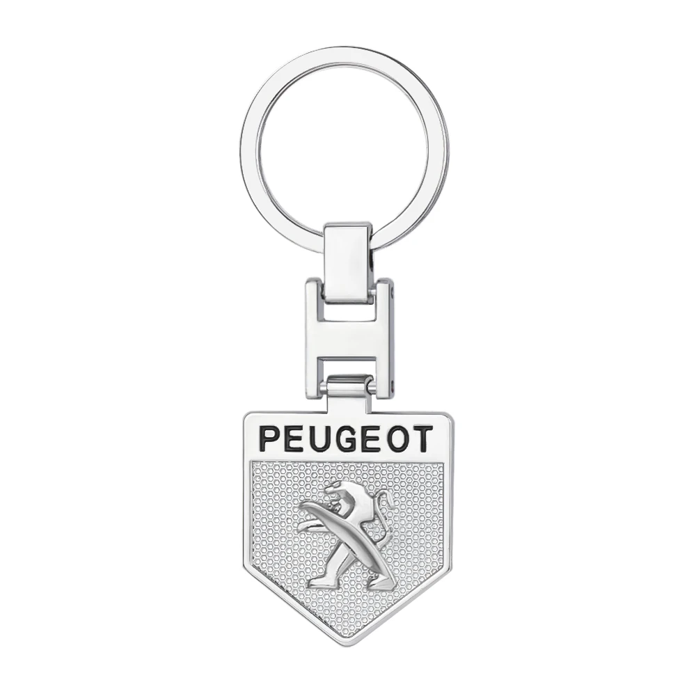 Metal /Leather Car Keychain Fashion Creative Key Holder For Peugeot 408 4008 308 3008 Rifter 5008 508 2008 208 301 RCZ 108 608