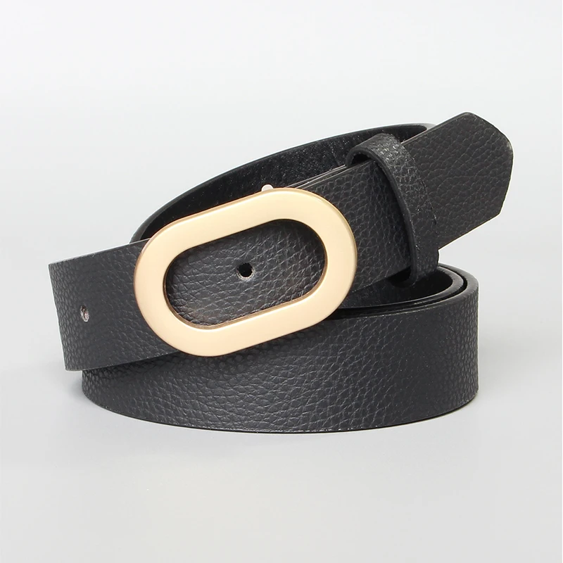 

Casual Belts for Women Jeans Dress Summer Daily Use Black Leather Female Waistband