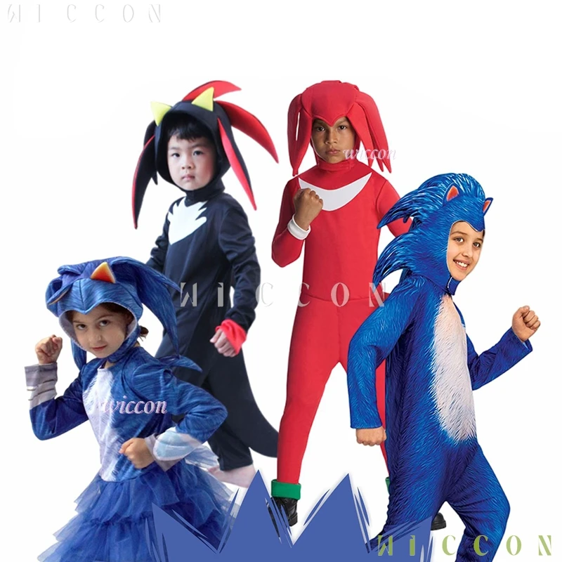 Костюм ежа с тенями для мальчиков и девочек, детский костюм для выступлений, персонажи, косплей, костюм на Хэллоуин из фильма, детский костюм Соника