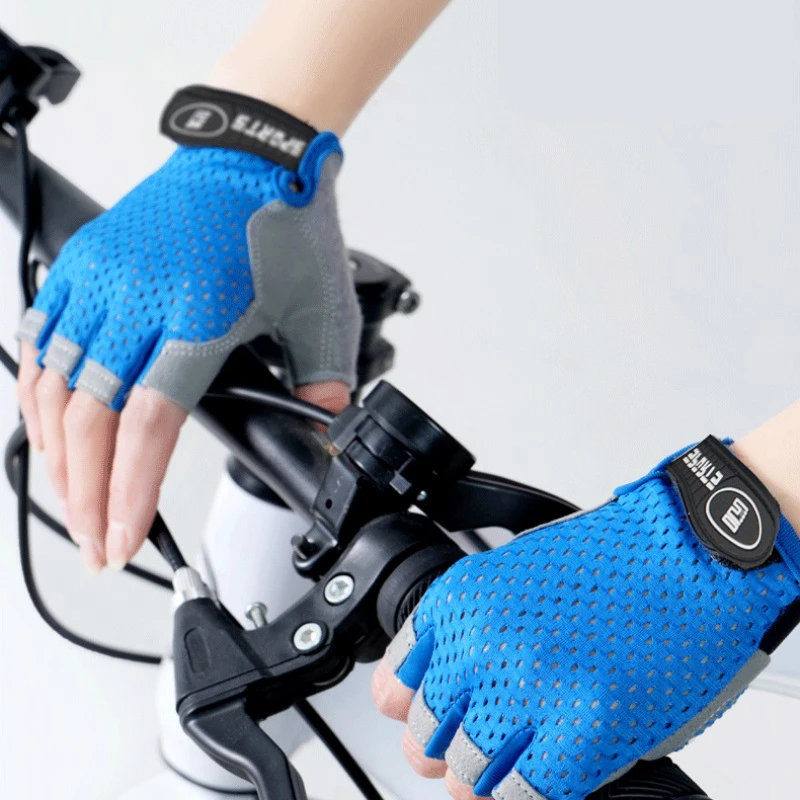Children\'s Gloves Half Finger Outdoor Sports Kids Cycling Boys Girls Protection Antislip Breathable Thin Spring Summer Gloves