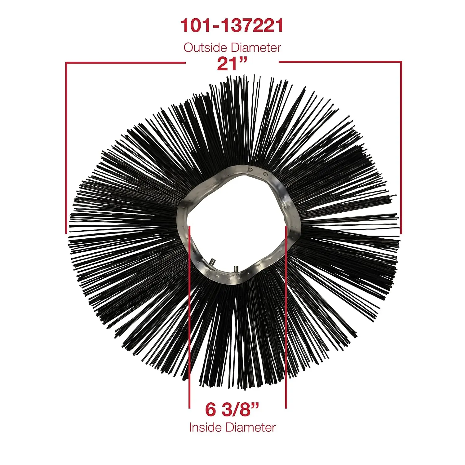 MB Replacement Brush for Bobcat 72 Inch Bucket Sweeper Refill Kit 21 x 6 3-8 Inch Convoluted Brush Sections (Poly)
