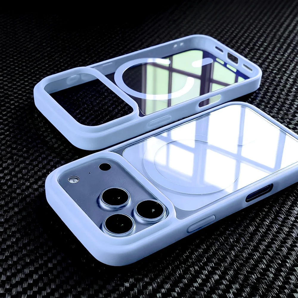 Modische MagSafe Wireless-Ladehülle für iPhone 17 Air 16 15 14 Plus 13 12 Pro Max – Transparente Acryl-Rückabdeckung