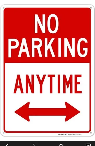 No Parking Anytime 14 X 10“ Metal Sign With Arrows / New --Tin Sign