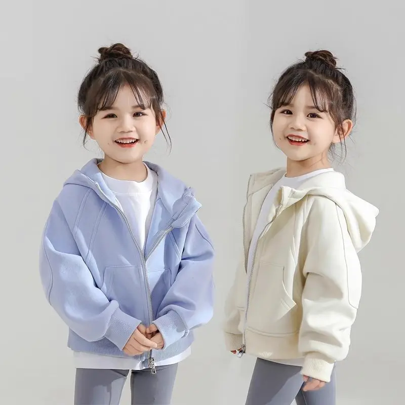 

Girls' hooded sports hoodie jacket 2025 spring new Korean version children's casual western-style Coat cardigan