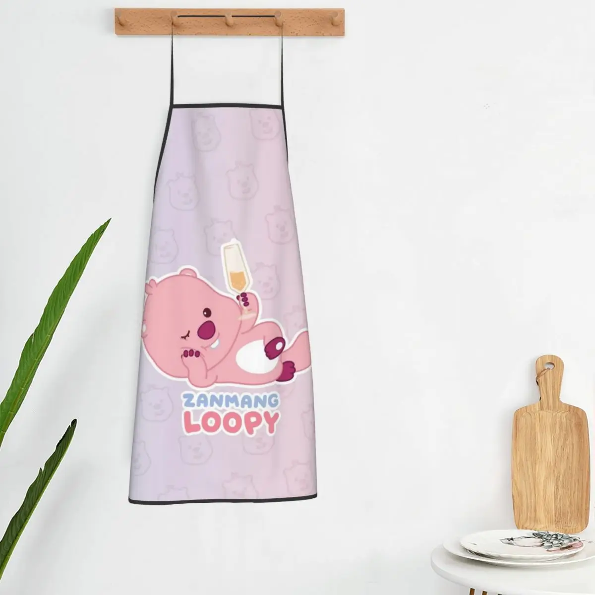 Custom Unisex Zanmang Loopy Cartoon Kitchen Chef Cooking Baking Apron Men Women Tablier Cuisine for Gardening