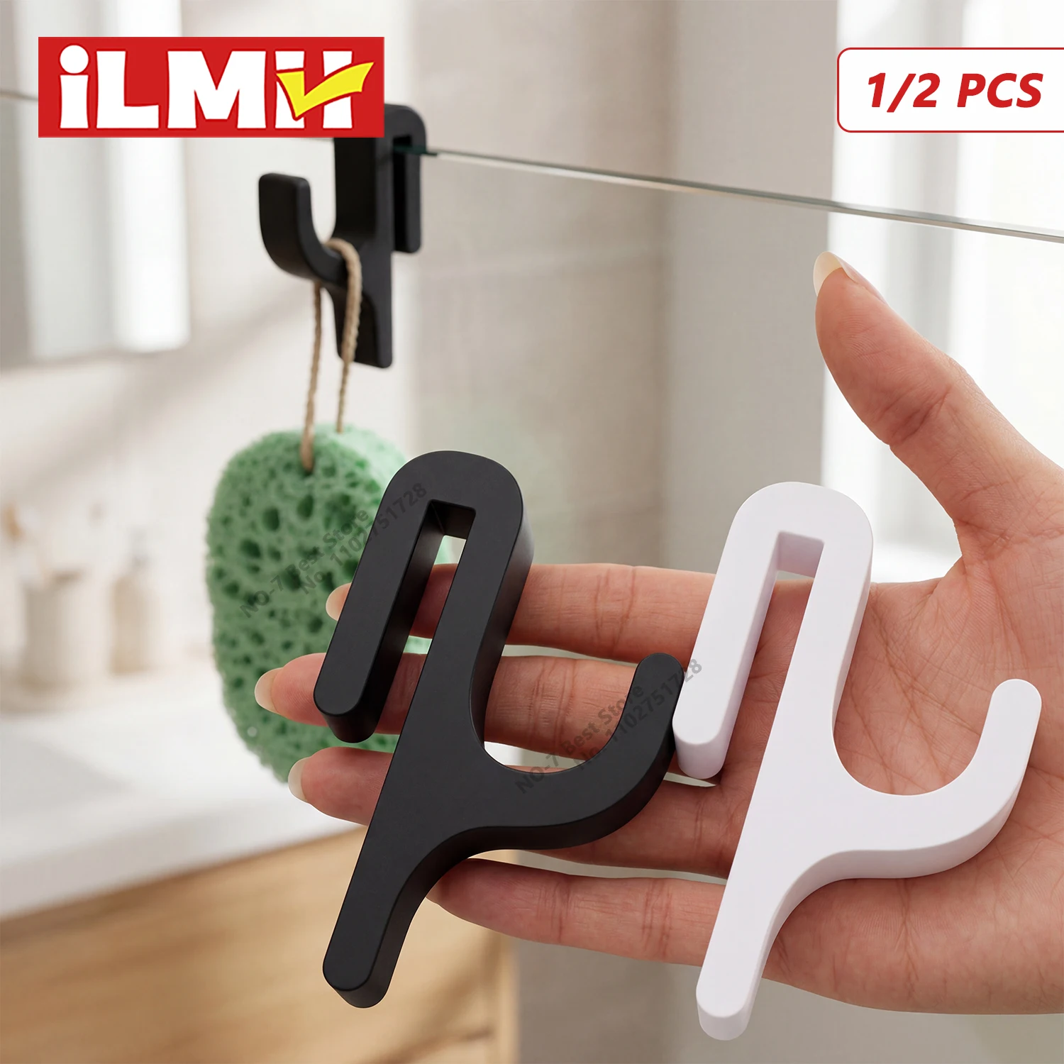 3D Shower Door Towel Hook for 8mm Glass Doors Bathroom Hanger for Clothes Towel Bathrobes Laundry Dormitory Apartment