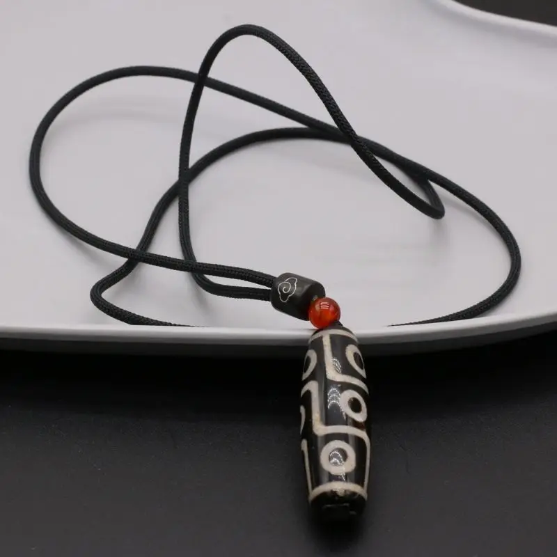 

Подвеска из натуральных бусин Dzi, подвеска, новогоднее ожерелье на свитер, подвеска «Небесный Глаз» для мужчин и женщин