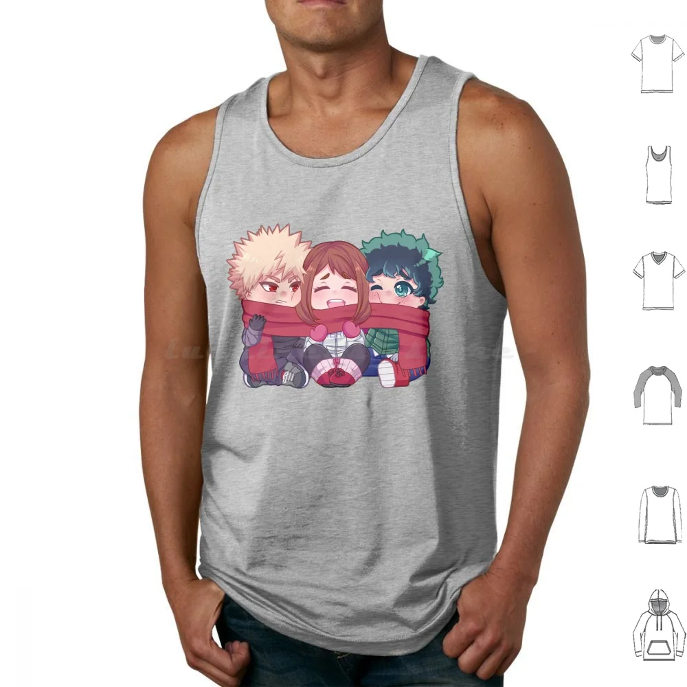 Izukacchako-Big Scarf Tank Tops Vest Sleeveless Kacchako Bakuraka Izuocha Dekuraka Bakudeku Katsudeku Katsuki Bakugou Kacchan