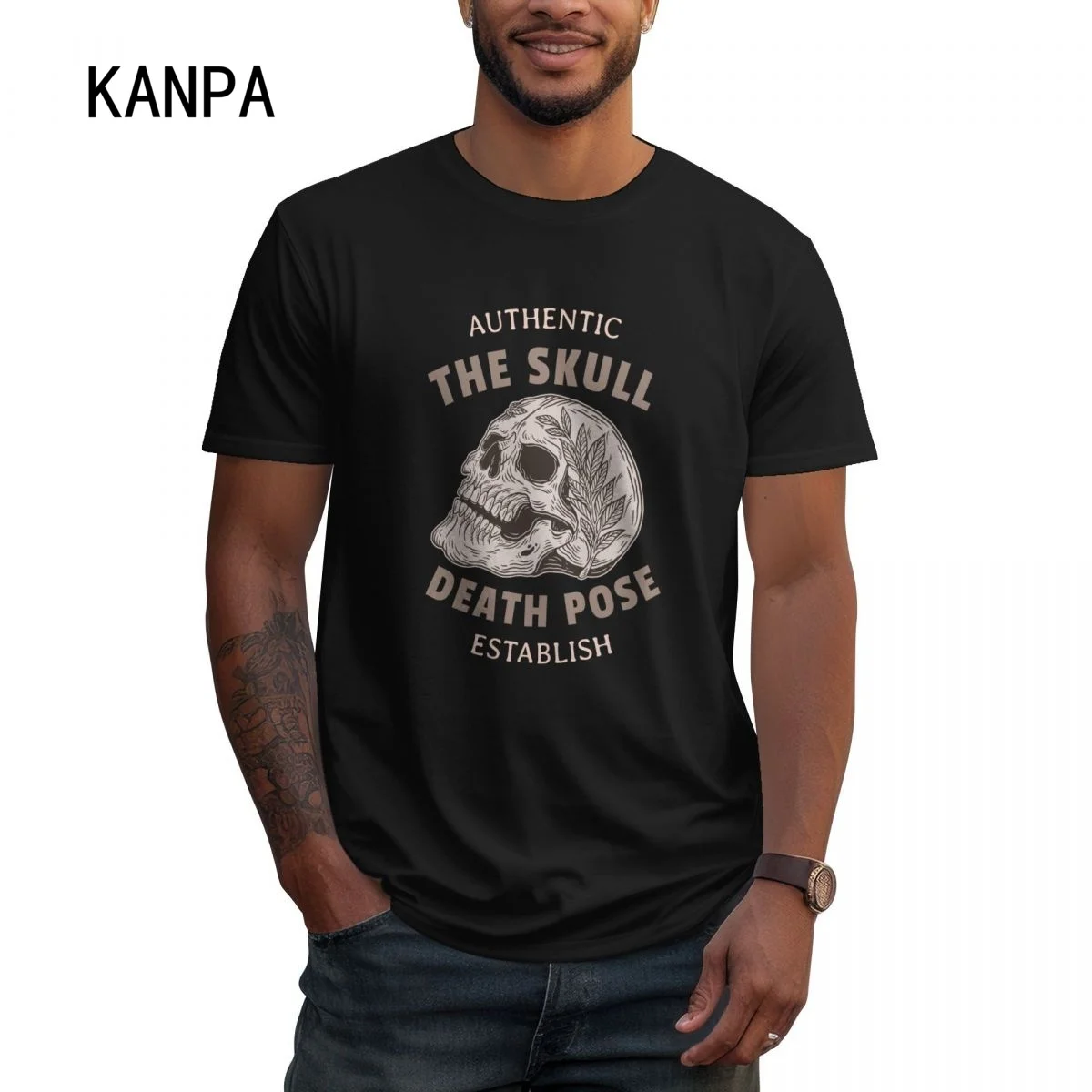 Dark Skull Graphic T-Shirts Men Cotton Short Sleeve T Shirts Basic Classic Crew Neck Top Tees Clothing S-6XL