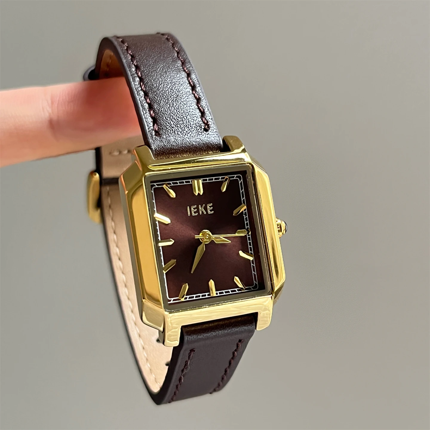Koreanstyle thinstrapped square watch highvalue and elegant trendy leather strap watch for women women's accessories and jewelry
